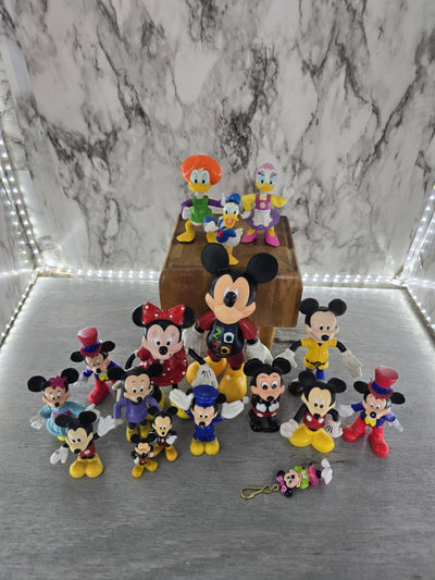 Vintage/ Modern Walt Disney Collection of Disney Characters Mickey, Minnie, Daisy. Donald-Set of 17