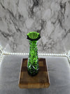 1960's Anchor Hockings Emerald Green Cut Glass Bud Vase