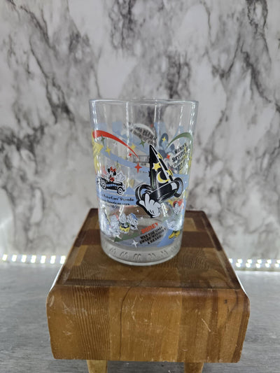 1990's Vintage Walt Disney World McDonalds Glass Collector Cup Disney Facts