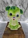 1960's Vintage Cera Master Ceramic Neon Green and White Puppy Coin Bank