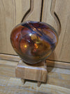 Vintage Hand-Blown Amber Glass Art Vase Signed by the Artist