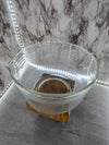 1920's Antique Depression Glass Ribbed Clear Mixing Bowl with Spout