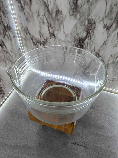 1920's Antique Depression Glass Ribbed Clear Mixing Bowl with Spout