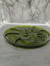 1970's Vintage Indiana Glass Avocado Green Egg and Pickle Platter