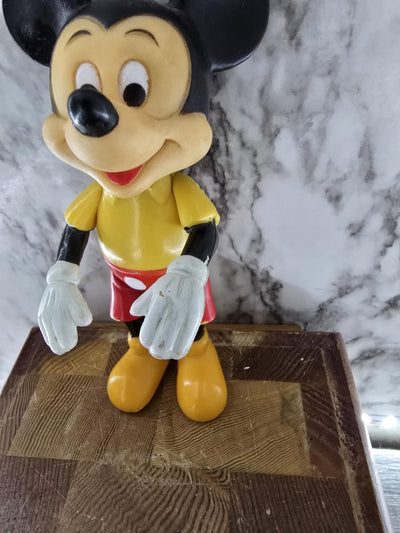 1970's Vintage Walt Disney Productions Plastic Mickey Mouse Jointed Figure by Remco