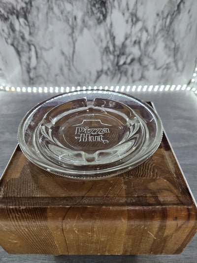 1970's Vintage Pizza Hut clear glass Ashtray