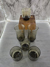 1970's Vintage Libbey Swirl Dark Amber Drinking Glasses -Set of Six