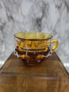 1960's Vintage Amber Indiana Glass Kings Crown Thumbprint Punch Teacups set of 9