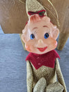 1960's Vintage Knee Hugger Pixie Elf Felt Trim Metallic Gold