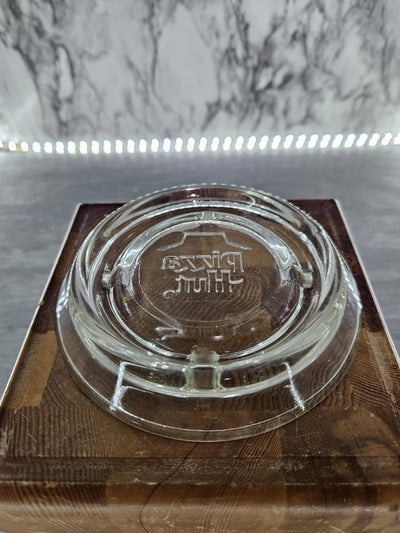 1970's Vintage Pizza Hut clear glass Ashtray