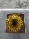 1960's Vintage MCM Amber Hobnail Glass Reijmyre Glasbruk Scandinavian Votive Candle Holder