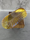 1970's Vintage Marigold Iridescent Carnival Glass Bread/Cracker Dish with Pretzel Pattern