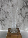 1960's Vintage Indiana Glass Clear Diamond Point Swung Vase