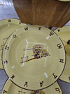 1950's Antique Monterrey Western Enamel Ware metal Cowboy Chuck Wagon Plate and Mug Dinner set