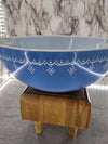 1970's Vintage Pyrex Snowflake Blue Garland Cinderella 4-Quart Mixing Bowl