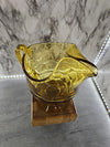 1960's Vintage Viking Glass Honey Gold Georgian Honeycomb Patterned Pitcher