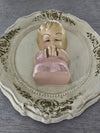 1960's Vintage Chalkware Wall Plaques of a Boy and Girl Praying-Set of Two.