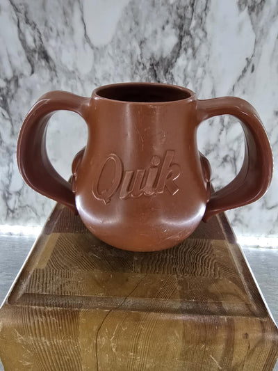 1970's Vintage Nestle Quik Rabbit Brown Plastic Mug with The Ears as Handles