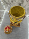 1960's Vintage Rare Wizard of Oz Cowardly Lion Ceramic Cookie Jar with Crown and Lollypop made in Japan