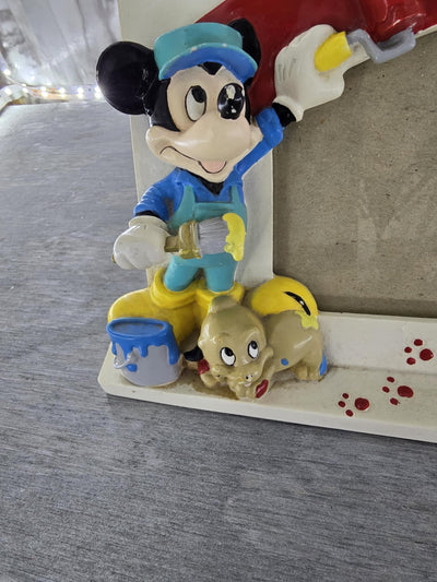 1990's Vintage Holson Walt Disney 3-D Characters Mickey, Pluto and Puppies Picture Frame