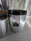 1950's Antique West Bend Silver Aluminum and Black Nesting Canister set Flour, Coffee, Sugar and Tea