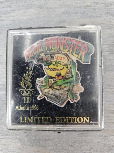 1996 Atlanta, Georgia Summer Olympics Limited Edition Xerox Media Monster Pin with case