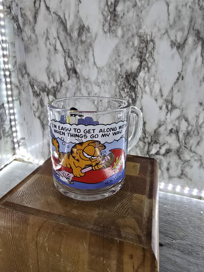 1980's Vintage McDonalds Garfield the Cat and Friends Glass Coffee Mugs-Set of Two