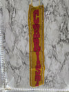 1960's Handmade Mustard and Red Felt Christmas Banner that Spells Christ with Gold Tinsel Trim