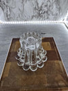 1950's Vintage Anchor Hocking Clear Glass Boopie Bubble Footed Tapered Candle Holder