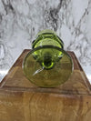 1960's Vintage Indiana Glass Kings Crown Thumb Print Avocado Green Goblet Wine Glasses set of 4