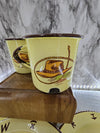 1950's Antique Monterrey Western Enamel Ware metal Cowboy Chuck Wagon Plate and Mug Dinner set