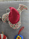 Vintage Christmas Cut-and-Sew Fabric Fluff Stuffed Ornaments-Set of Eight