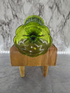 1970's Vintage Indiana Glass Company Avocado Green Lidded Diamond Pointed Candy Jar Apothecary Jar