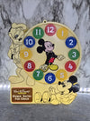 1987 Vintage Walt Disney Character Plastic Shape Sorter Fun Clock with Mickey and Donald