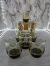 1970's Vintage Libbey Swirl Dark Amber Drinking Glasses -Set of Six