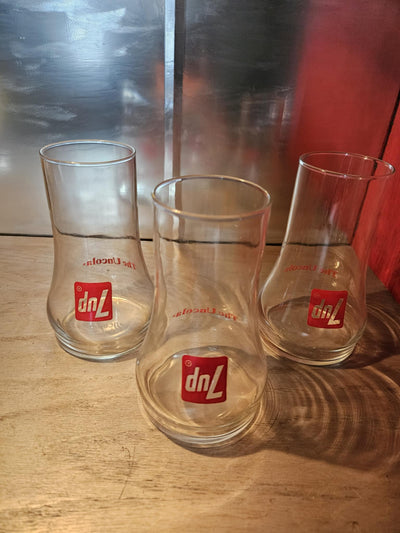 1970's Vintage Rare Promotional UnCola 7Up glasses set of 3