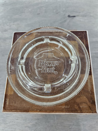 1970's Vintage Pizza Hut clear glass Ashtray