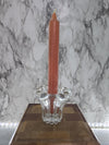 1950's Vintage Anchor Hocking Clear Glass Boopie Bubble Footed Tapered Candle Holder