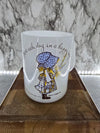 1972 Vintage Holly Hobbie Federal Milk Glass Coffee Mug, made by American Greetings