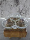 1940's Antique Rare Fenton Moonstone Opalescent Hobnail Milk Glass Divided Dish Bubble Design