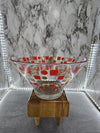 1950's Vintage Anchor Hocking Atomic Geometric Red and Gold Punch/Chips/Salad Bowl