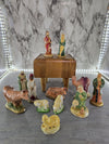 1950's Vintage Italian Chalkware Hand Painted Nativity Scene- 12 pieces but no Baby Jesus