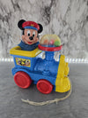 1980's Vintage Walt Disney Mickey Mouse Train Pull Toy Corn Popper