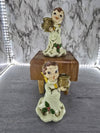 1960's Vintage Jose Originals Chalkware Angel Figures Candle Holders-Made in Japan-Set of Two