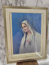 Vintage Framed with Glass "Sweet Heart of Mary, Be My Salvation" Print