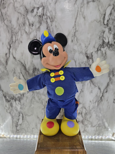 1990's Vintage Walt Disney Mickey Mouse Musical Band Leader Doll Honks when Stomach and Feet are Pressed- Made by Mattel