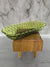 1970's Vintage Avocado Green Glass Bread Dish Wicker Pattern