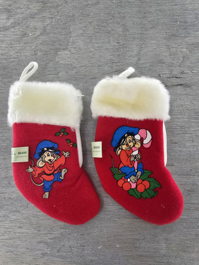 1986 Vintage McDonalds Walt Disney Fivel from "American Tale" Mini Christmas Stockings-Set of Two