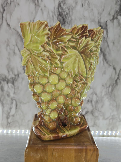 1950's Vintage McCoy Pottery Yellow and Brown Grape Cluster Vase