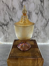 1970's Vintage Imperial Glass Marigold Carnival Apothecary Crackled Jar Covered dish